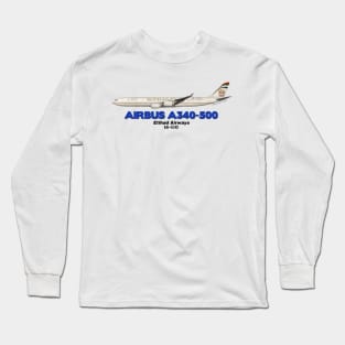 Airbus A340-500 - Etihad Airways Long Sleeve T-Shirt